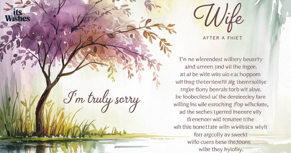 Beautiful Apology Letter to Wife After a Fight