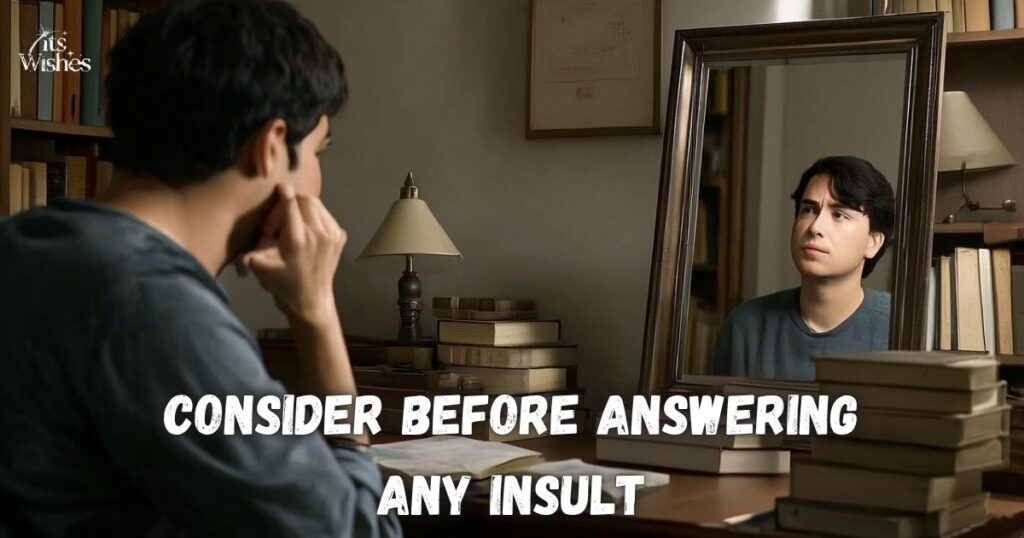 Consider Before Answering Any Insult